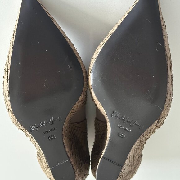 Elizabeth and James Pump D'Orsay Snakeskin Pointed High Heel Wedge Size 6B - Picture 8 of 9